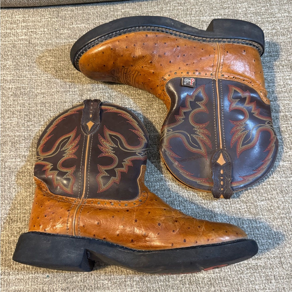 Justin Gypsy Women's L9900 Western Cowgirl Boots Two-Tone Leather Size 8.5 - Picture 9 of 12